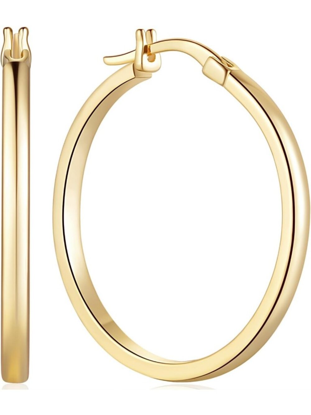 Elegant 14K Gold Hoop Earrings for Women - Stylish & Versatile Jewelry Accessory